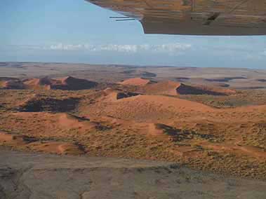 Flying over the desert